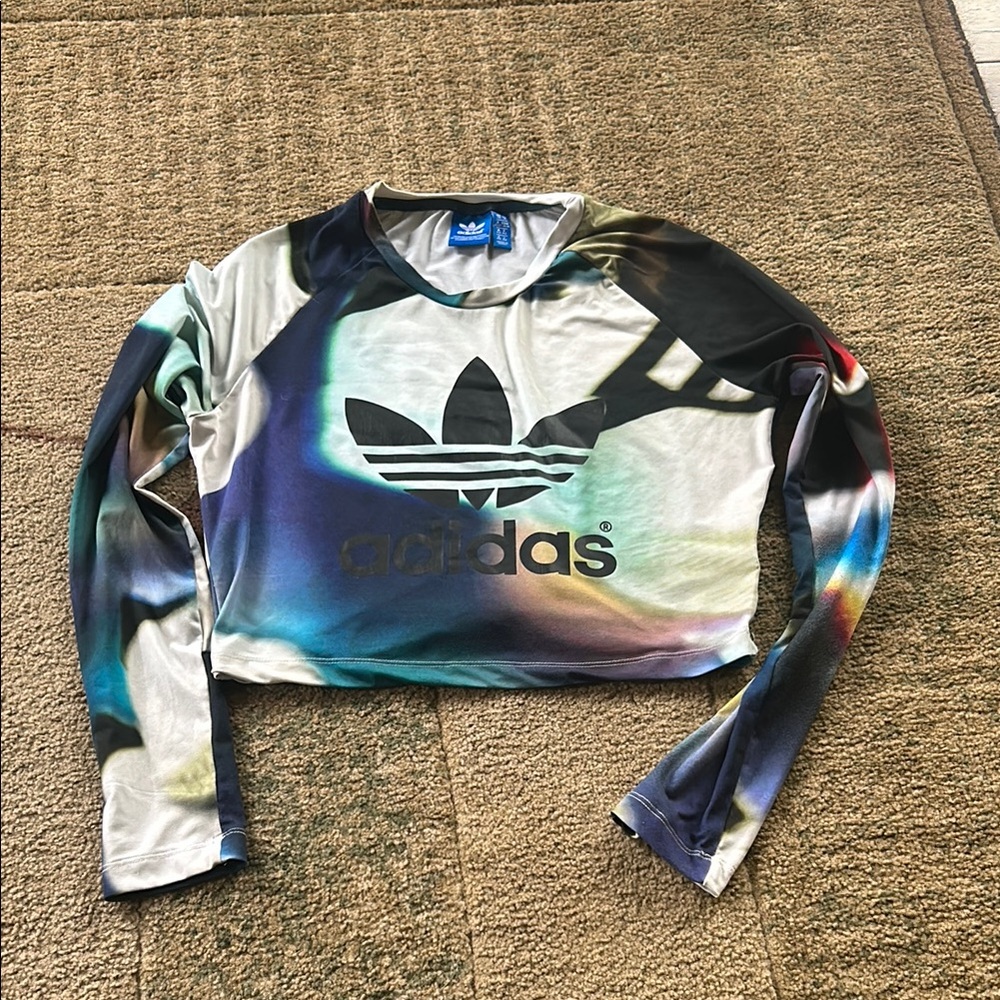 Adidas Multicolor Long Sleeve Crop Top